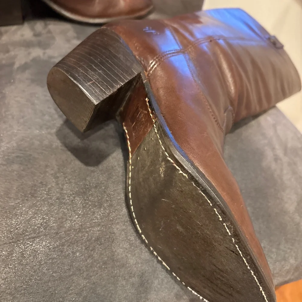 Frye Tall Leather Riding Boots in Brown - Picture 6 of 8